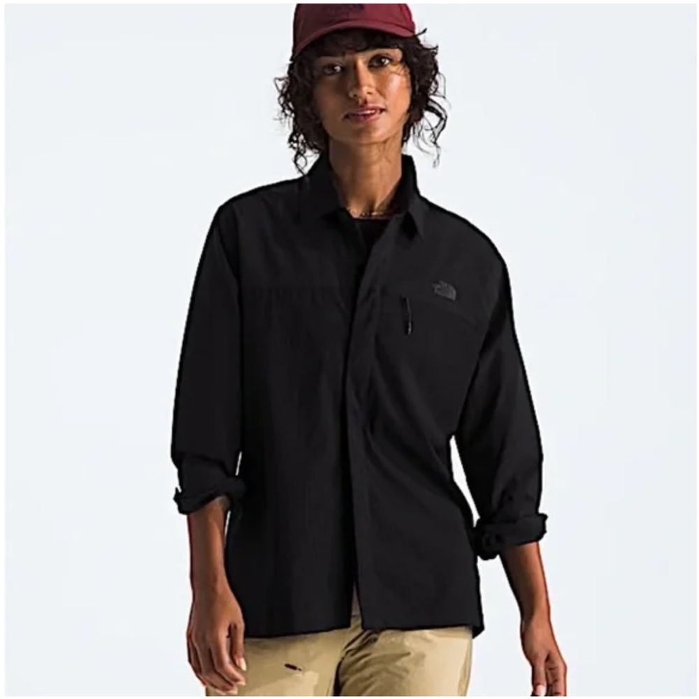 The North Face Women's Outdoor Trail Long Sleeve Shirt In Black Medium